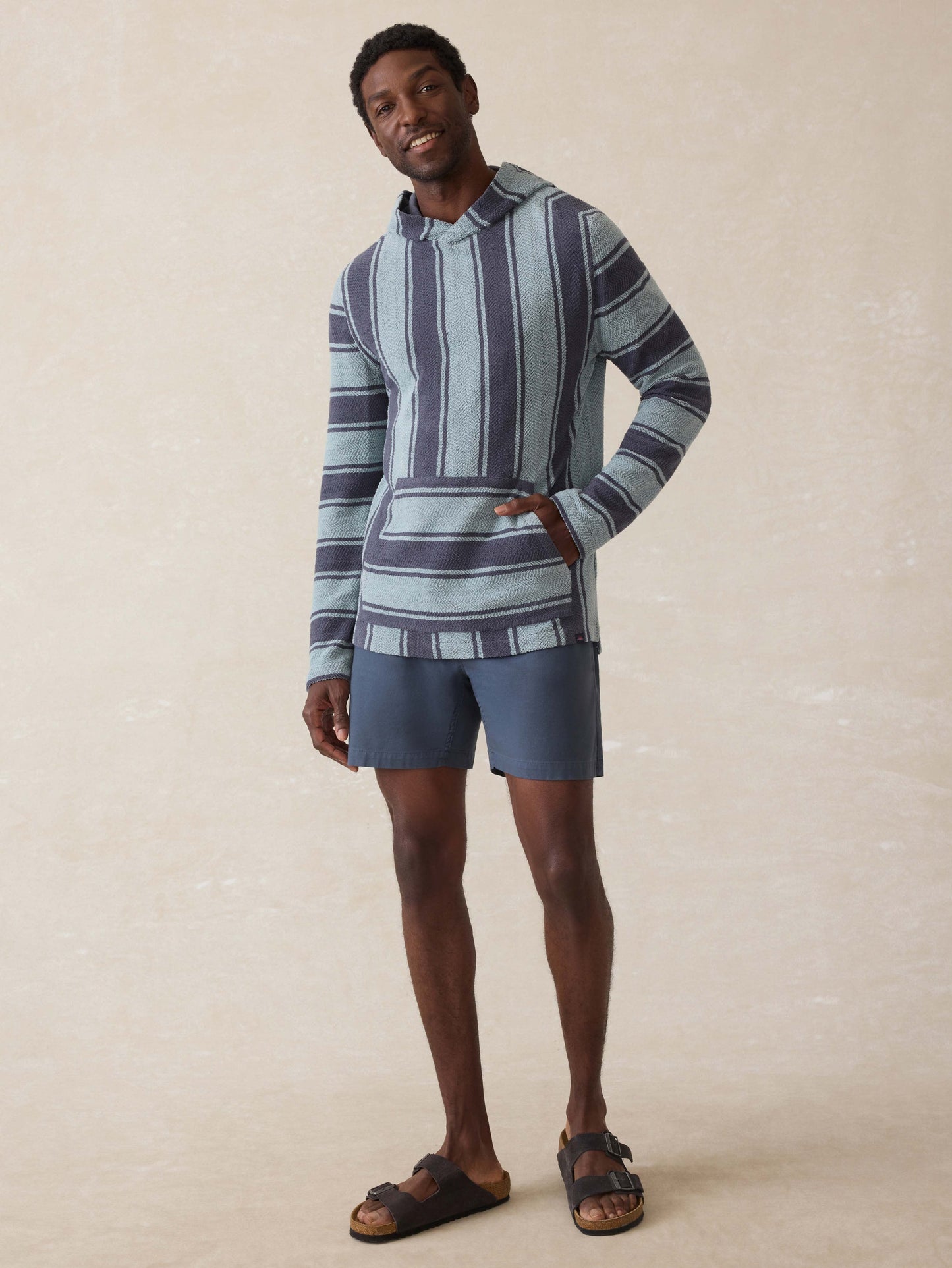 Whitewater Hoodie - Teal Channel Stripe