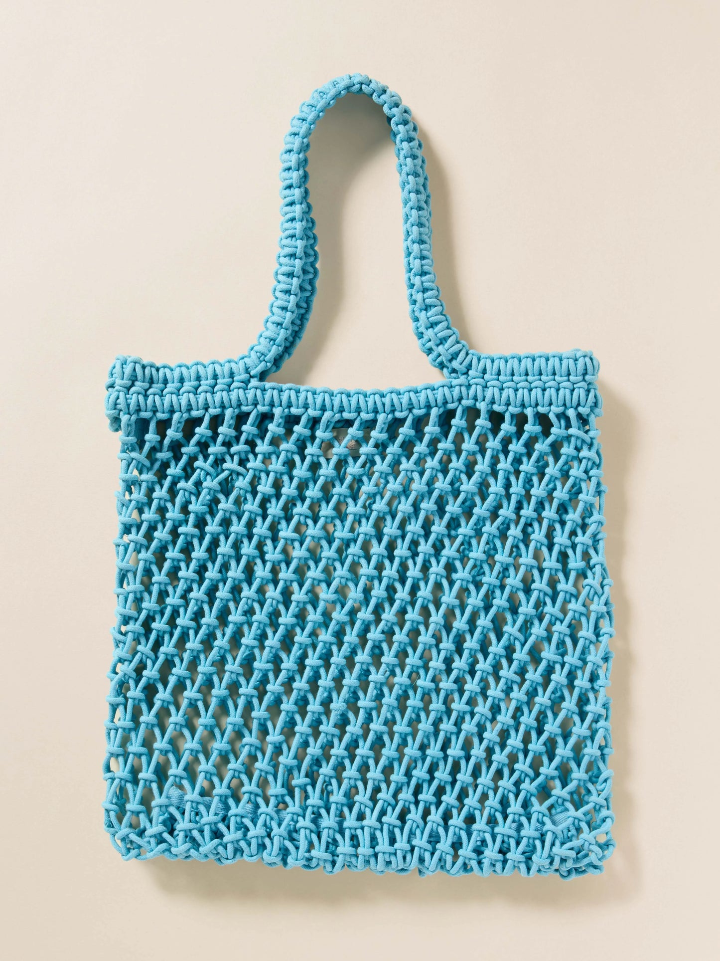 Sunwashed Macrame Tote - Aqua