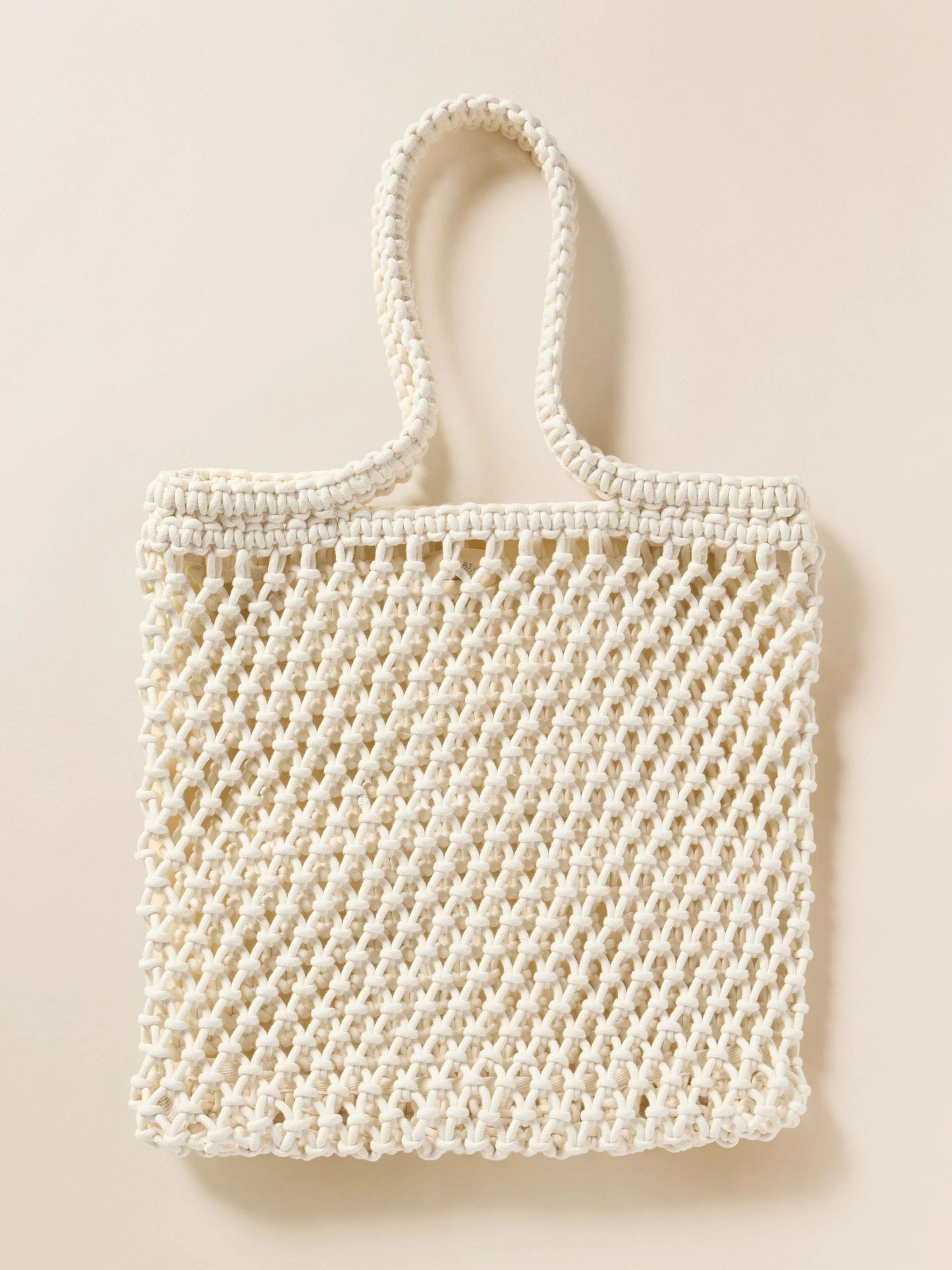 Sunwashed Macrame Tote - Cream