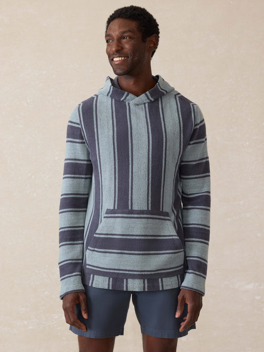 Whitewater Hoodie - Teal Channel Stripe