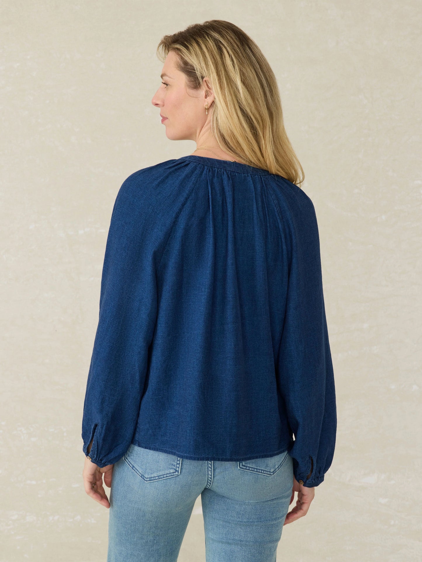Tried \u0026 True Easton Blouse - Deep Lagoon Wash