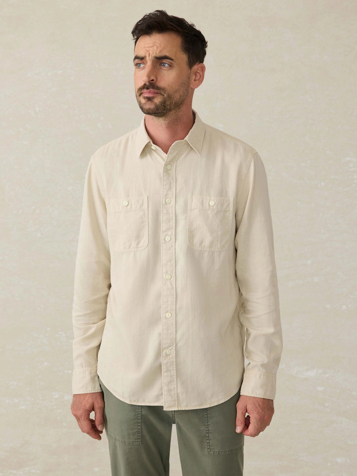Tried \u0026 True Chambray Workshirt - Coastal Cream