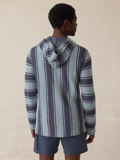 Whitewater Hoodie - Teal Channel Stripe