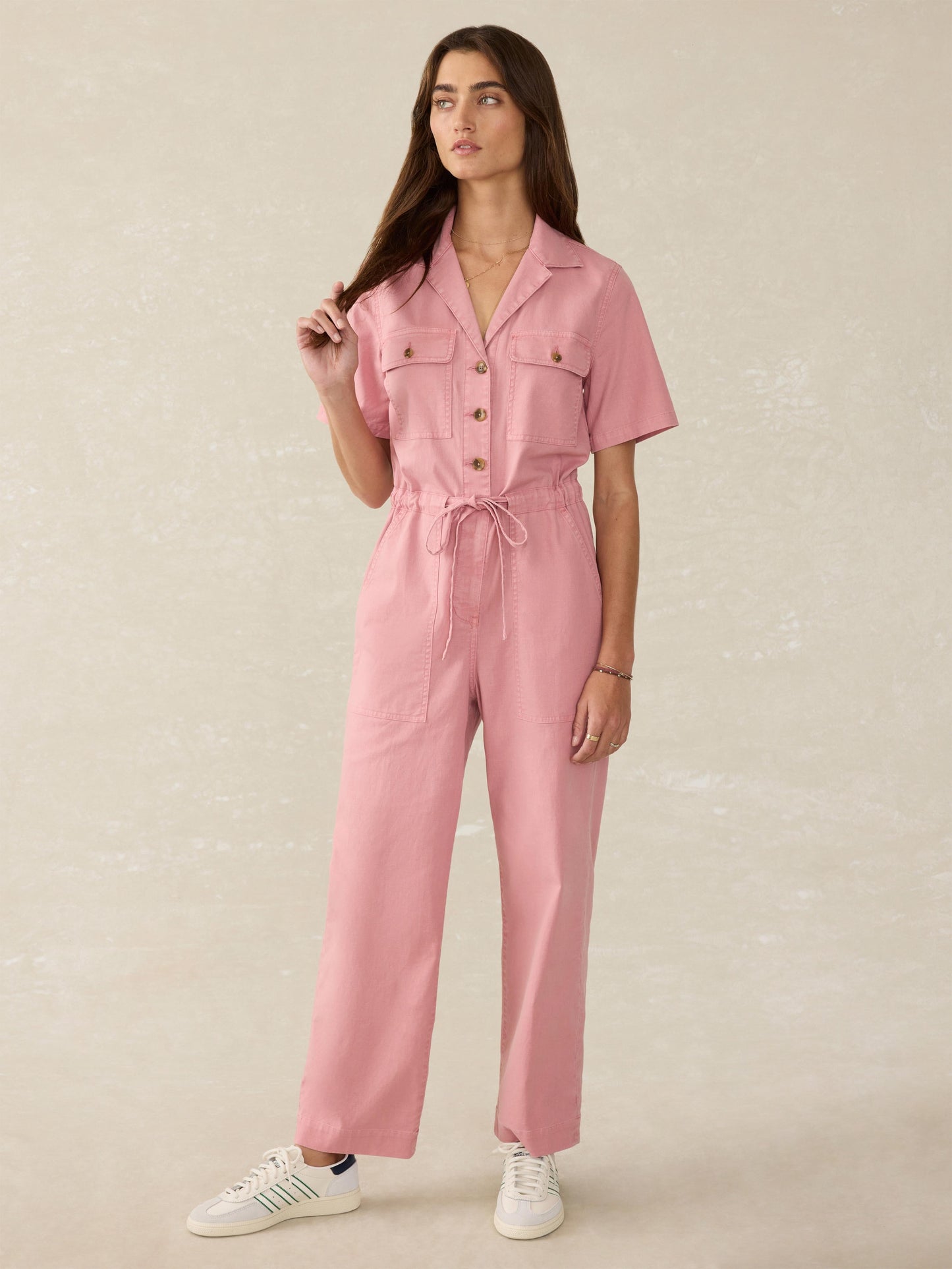 Utility Twill Raven Jumpsuit - Baroque Rose