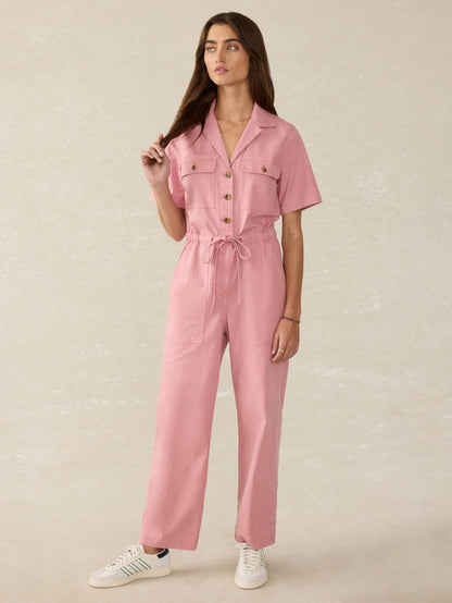 Utility Twill Raven Jumpsuit - Baroque Rose