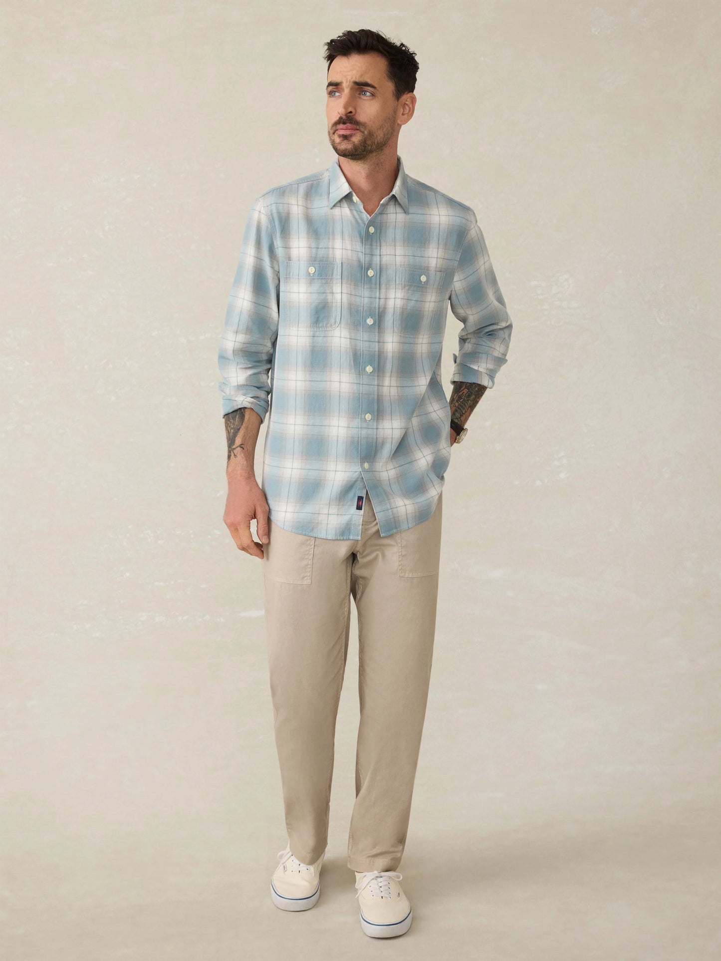 Tried \u0026 True Chambray Workshirt - Emerald Coast Plaid