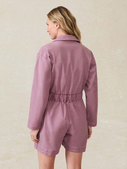 Sunwashed Canvas Romper - Weathered Orchid