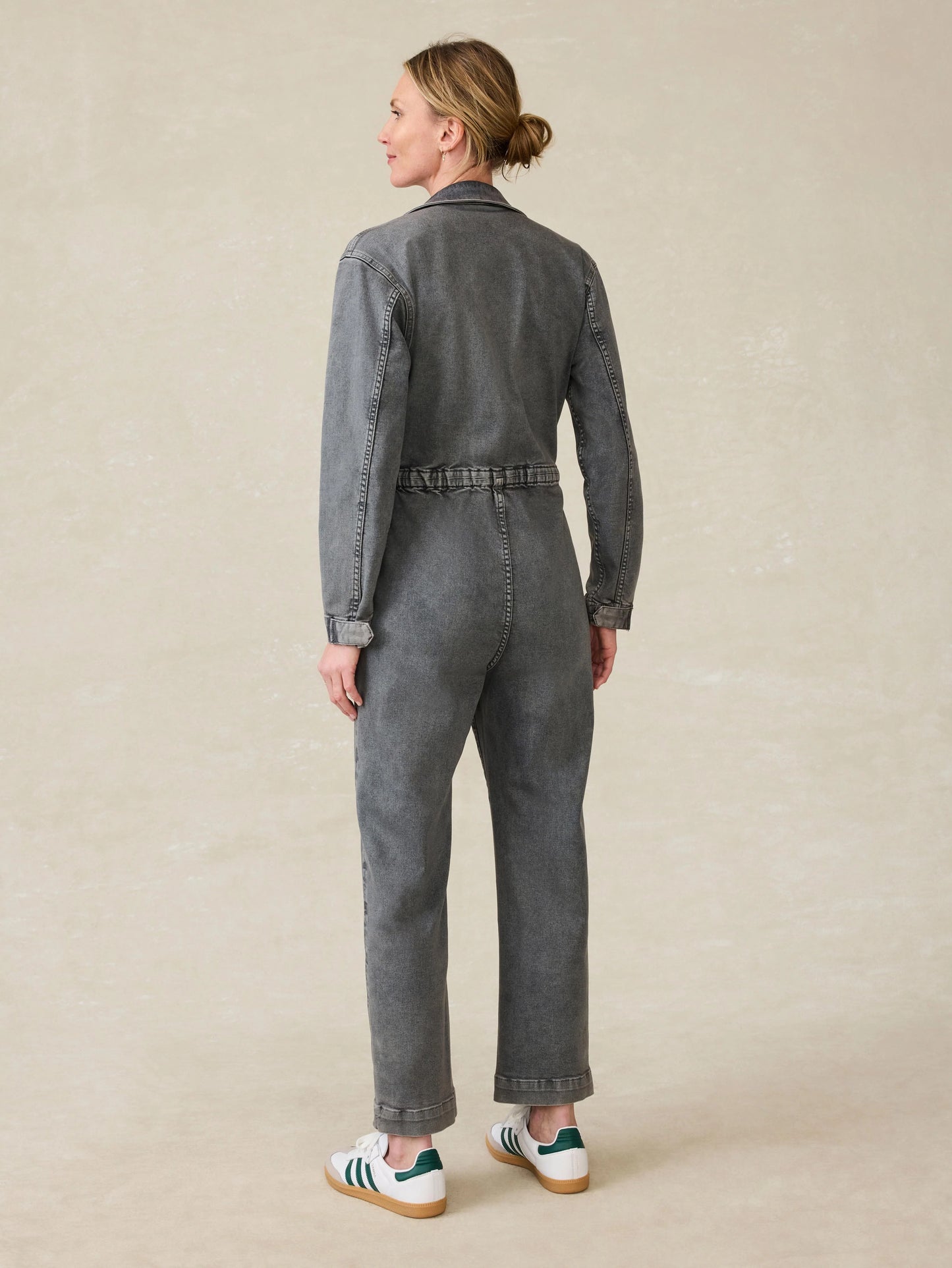 Sunwashed Denim Jumpsuit - Washed Black